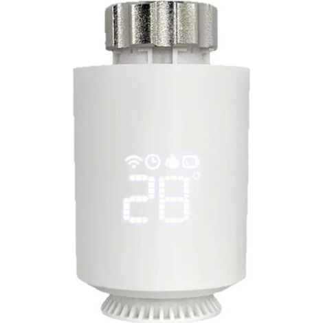 Tête Thermostatique Radiateur , Vanne Thermostatique Connectée Programmable, Thermostat Radiateur Compatible avec Alexa, Smart Life APP Contrôle, Tuya Zigbee Gateway Requis (1/5)