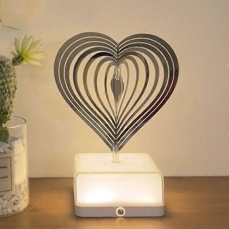 Lampada da comodino rotante 3D, luce notturna a LED ricaricabile, luce ambientale decorativa, dimensioni e colore
