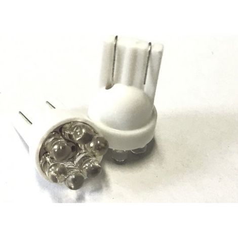 Coppia 2 Lampade Led T10 Con 6 Led F3 Colore Bianco Freddo 6000K 12V 0,2W
