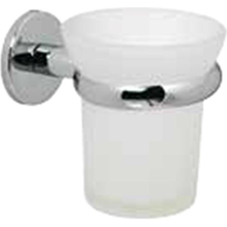 STILHAUS Liz porta bicchiere a parete vetro satinato cromato codice prod: 000LZ10V08