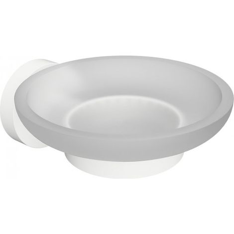 Sapho X-Round - Porte-savon avec support, verre dépoli / blanc XR803W (1/5)