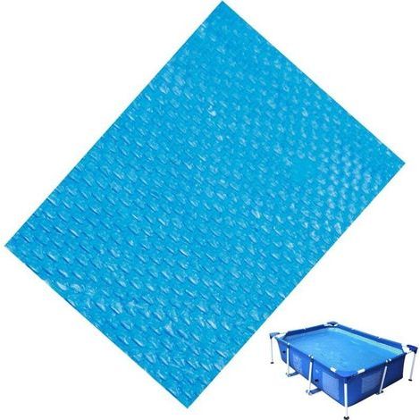 Rechteckige/Quadratische Solar-Poolabdeckung mit Luftpolsterfolie, Solar-Poolabdeckung, Schutzhülle für Whirlpools, regendicht, staubdicht, UV-Schutz, für den Garten – 220 x 150 cm (1/5)