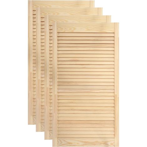 Set di 4 ante a persiana ante per armadi ante per mensole rivestimento per armadio guardaroba 99,3x39,4 cm legno di pino massiccio 020003923 (1/5)