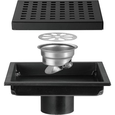15 cm Edelstahl-Bodenablauf – Quadratisches Gitter für effiziente Entwässerung – Einfache Installation auch bei unebenen Böden (1/5)