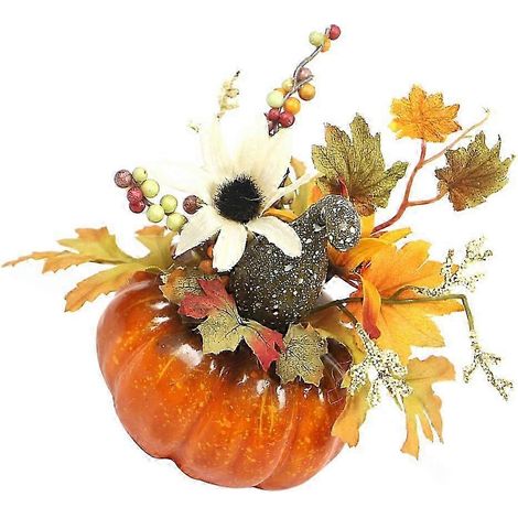 Halloween-Kürbis-Erntefest-Dekorationsrequisiten für die Herbstdekoration, 15 x 15 x 5,5 cm, 1 Stück (1/5)