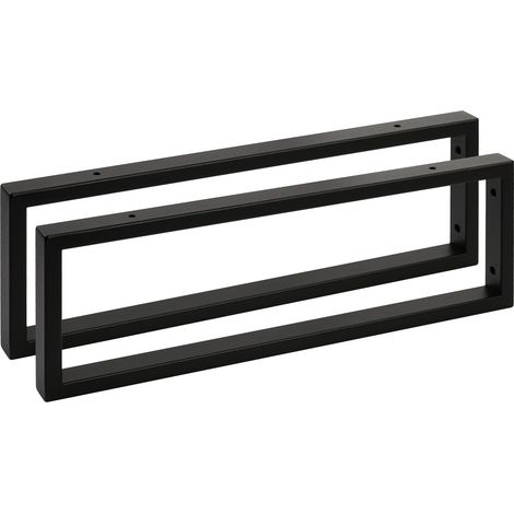 2 Stück Waschtischkonsole WK500 rechteckig 500 x 150 mm Stahl Schwarz matt