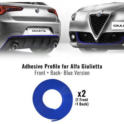 Profilo Adesivo per Dam Paraurti Alfa Giulietta con Biadesivo 3M APT - Confezione: FULL - Colore: BLU