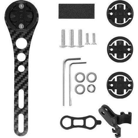 Manillar delantero integrado de carbono: compatible con ciclocomputadores Garmin, luces para bicicleta y más. (1/4)