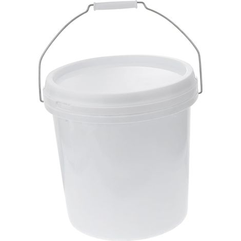 Seau en Plastique Blanc de 10l Robuste et Portable Couvercle Étanche pour Usage Domestique et Extérieur (1/5)