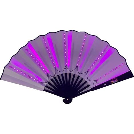 Éventail à claquement pour danse en ligne, fête, ventilateur à main à DEL éclatant pour femme, ventilateur pliable pour femme, ventilateur à DEL pour danse, performance sur scène, cadeau à la maison (1/5)