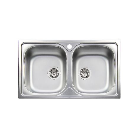 LAVELLO INCASSO ACCIAIO INOX 2 VASCHE CM 86- cm 86- APELL- pezzi 1