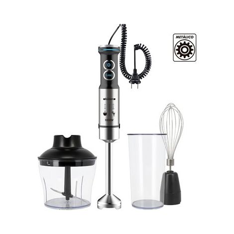 Batteur à main en acier inoxydable (1000 W, 2 vitesses) avec accessoires (1/5)