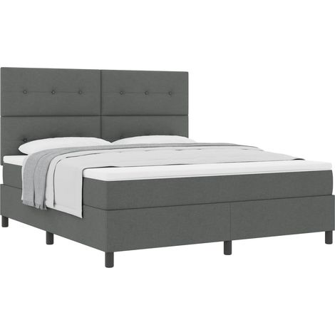 Maison Exclusive - Letto a molle con testiera Grigio scuro 180 x 200 cm Tessuto (1/5)