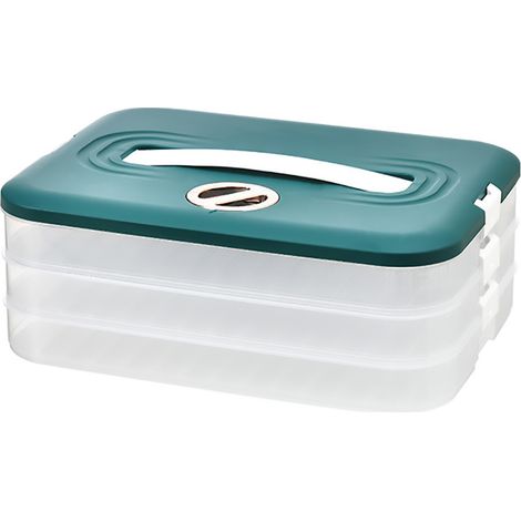 Boîte de Rangement Alimentaire Empilable 3 Étages pour Réfrigérateur, Plateau avec Couvercle pour Conserves et Préparations
