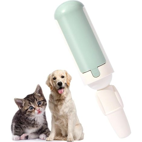 Brosse anti-poils d'animaux réutilisable pour canapés, meubles, tapis et sièges de voiture, avec base autonettoyante. Outil amélioré pour éliminer les poils d'animaux (blanc et vert). (1/5)
