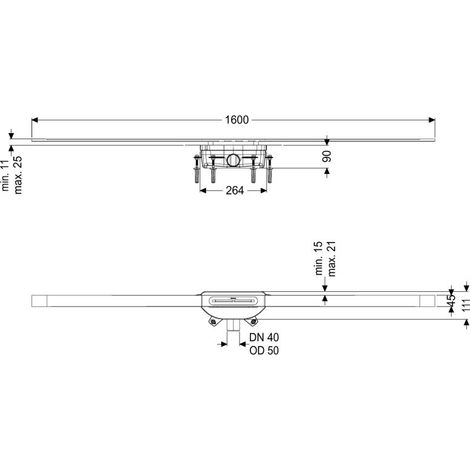 KESSEL 45200.16 Caniveau de douche Linearis Infinity 90