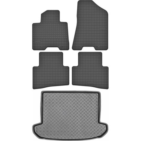 Ensemble de tapis de sol en caoutchouc pour Kia Sportage IV SUV (2015-2018) + tapis de coffre (1/5)