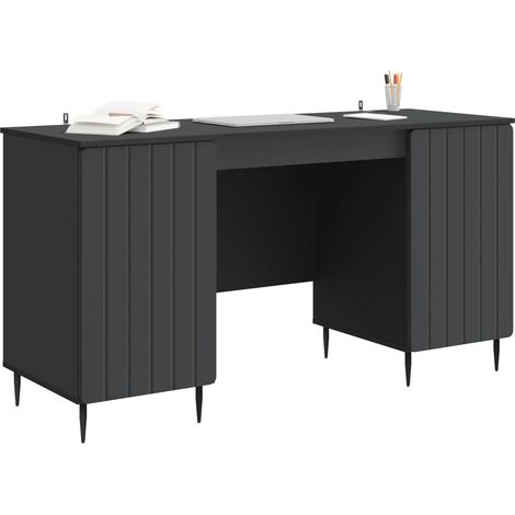 Maison Exclusive - Schreibtisch mit Regal Schwarz 142,5 x 50 x 75