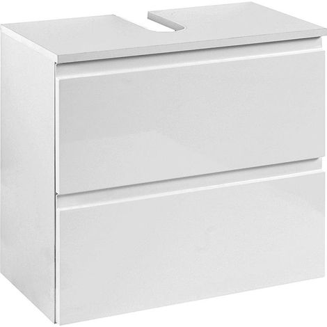Waschbeckenschrank COMO-03, Hochglanz weiß, B x H x T ca.: 60 x 53 x 35cm (1/4)