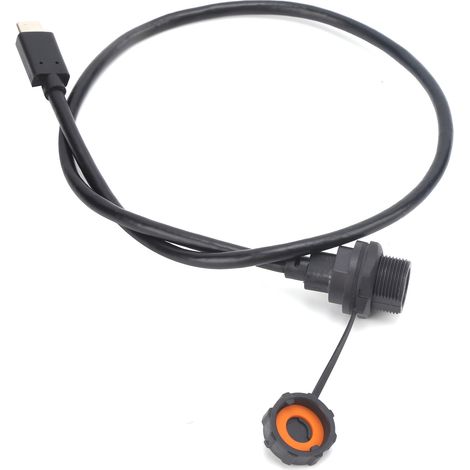 Connecteur USB-C Étanche IP67 Mâle/Femelle avec Câble et Douille E10TPCTFF/TPCAM (0.5m) (1/5)