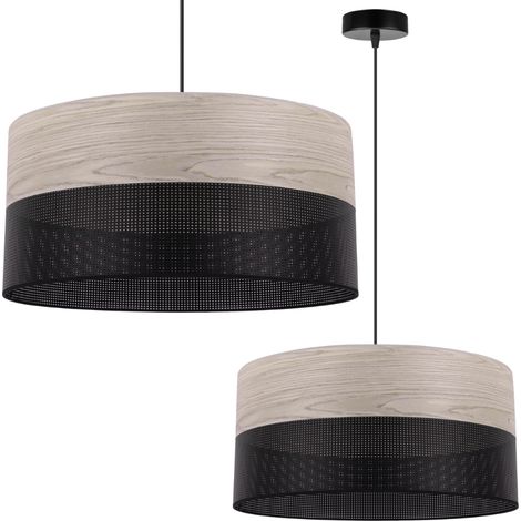 LÁMPARA COLGANTE INDIVIDUAL, PANTALLA DE CHAPA DE ROBLE BLANCO 44 CM