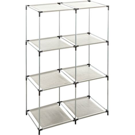 Étagère à six compartiments en métal et synthétique CUBE Gris 68,5x34,5x h104 cm (1/4)