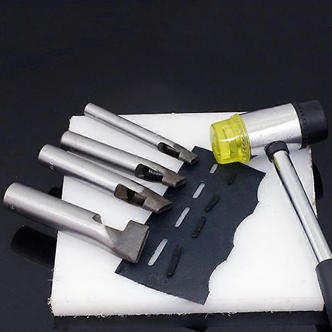 Outil de poinçonnage pour le travail du cuir 4x5 mm - Conception à fente ovale en acier creux (1/5)