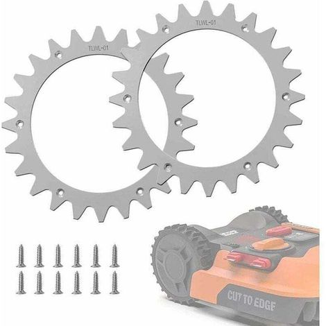 Spikes de Remplacement en Acier Inoxyda pour les modèles Worx Lan-droid S/M, XU, Amélioration de la Traction pour Tondeuse à Gazon Robot avec 12 Vis, Taille de Roue 205 mm - KZQ (1/4)