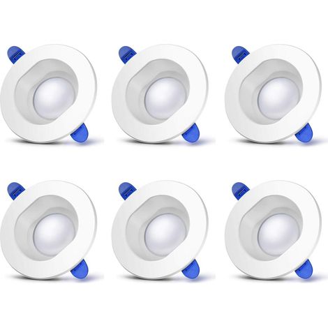 Ensemble de 6 spots encastrés LED - 7 W, 500 lm, blanc neutre, IP44 pour salle de bain et bureau (1/4)