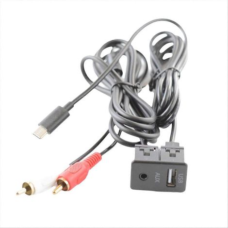 Autoradio Android avec panneau AUX Type-C et entrée audio pour voiture, écran tactile GPS, connectivité smartphone, kit mains libres, installation facile, modèle universel (1/5)