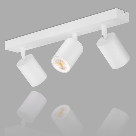 GBLY Deckenleuchte 3 Flammig Deckenlampe Weiss - Deckenstrahler GU10 Modern Deckenspot Küchelampe Schwenkbar 350° MAX.25W lampe für Wohnzimmer Schlafzimmer Küche Flur (ohne Leuchtmittel) (1/5)