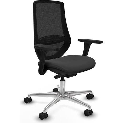 Piqueras-y-crespo Mardos Chaise de bureau gris sombre (1/3)