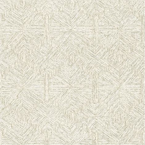 Graphic wallpaper wall Profhome 386903 hot embossed non-woven wallpaper textured with geometric shapes shiny ivory oyster white gold 5.33 m2 (57 ft2) (1/5)