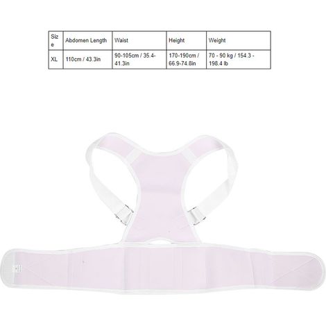 Correcteur de posture dorsal, redresseur d'épaules, soutien lombaire pour homme et femme, blanc, taille XL (1/5)