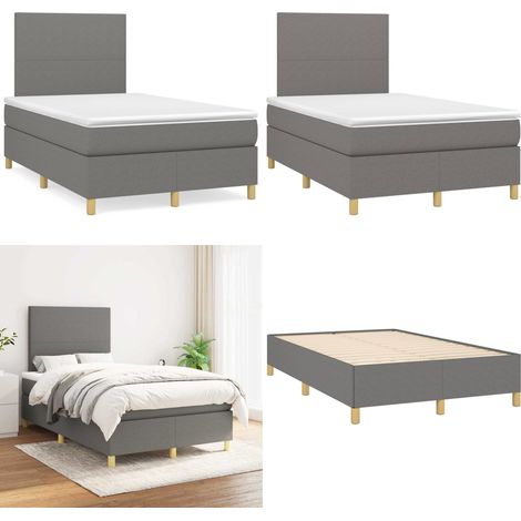 Boxspringbett mit Matratze Dunkelgrau 120x190 cm Stoff - Boxspringbett - Doppelbett - Bettenrahmen - Matratze - Nachttisch - Home & Living (1/5)
