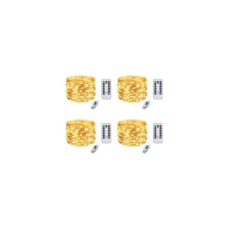10M 100 LED Copper USB String Lights, Warm White, Remote Control, 8 Modes, Waterproof, Indoor/Outdoor Decoration for Christmas, Weddings, and Gardens (1/5)