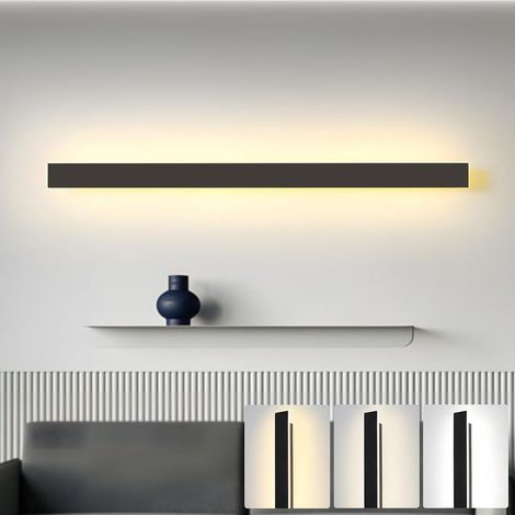 80cm EED Noir Applique Murale Intérieure LED,34W Lampe Murale Moderne 3 Température de Couleur 3000K et 4000K et 6000K,Acrylique Luminaire Mural pour Chambre Salon Couloir Escalier, 110220V (1/5)