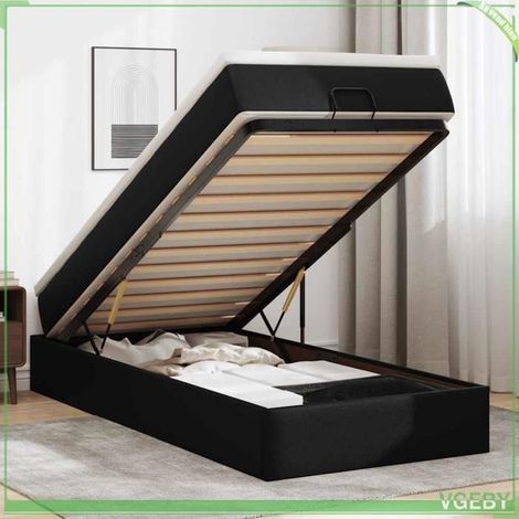 Cadre de lit ottoman avec matelas - 3311006 - Similicuir noir - Matelas 80x200 cm - Rangement sous lit hydraulique (1/5)