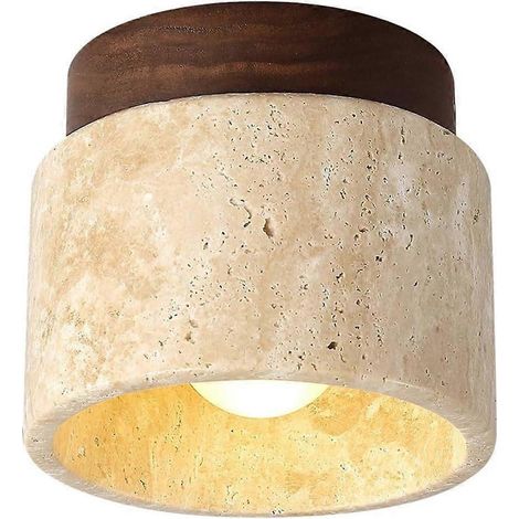 Plafonnier moderne en travertin jaune, culot E27, applique murale blanche pour cuisine, couloir ou salon, pour chambre, salle à manger, intérieur, 110-240 V (1/5)