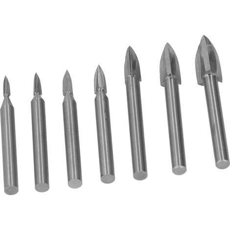 6 Pièces Fraises à Graver en Acier Rapide HSS pour Sculpture sur Bois avec Tige de 6mm (1/5)