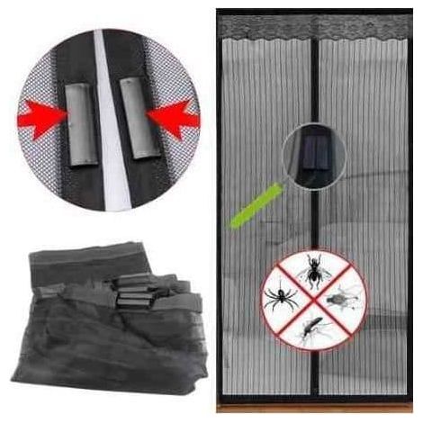 Moustiquaire - Magic - 90 cm x 210 cm - Noire - Fixation magnétique - 9 aimants (1/4)