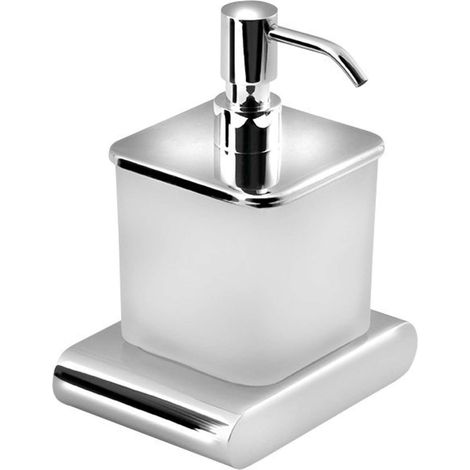 Sapho Flori - Dispenser sapone con supporto, vetro opaco, cromo RF019