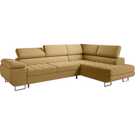 Ecksofa, rechts umwandelbar, 4-Sitzer, Eden Gelb