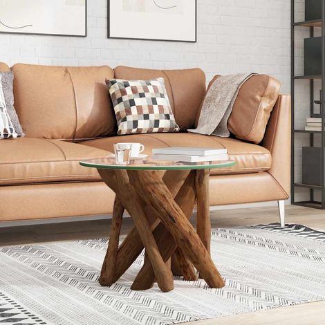 Table basse-Table Salon -Table d'appoint Bois flottant de teck massif 60 cm 766063 (1/5)