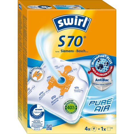 Swirl Lot de 4 sacs pour aspirateur et 1 filtre S 70 MP Plus AirSpace (1/2)
