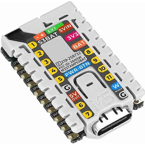 Módulo M5StampS3 BAT con conector de batería, módulo central integrado ESP32-S3 Stamp-S3Bat con gestión de energía integrada. (1/5)