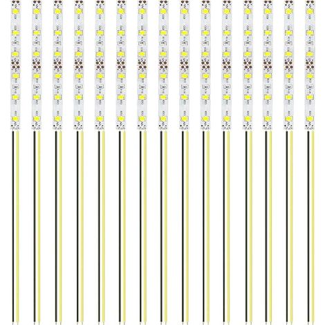 15 Pieces 100mm Pre Wired SMD LED Modeling 2835 12-18V LED Strips Yellow (1/5)