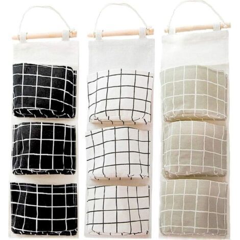 Set of 3 Hanging Organizer Storage Systems Wall Hanging Storage Bag with 3 Pockets Hängeaufbewahrung Hängeorganizer for Children's Room Bathroom Bedroom Door (1/5)