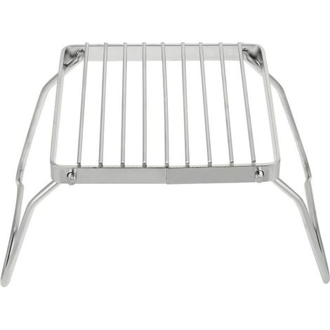 LAN Gril de Barbecue Pliable Gril au Charbon de Bois Pliant Léger Portable en Acier Inoxydable pour Pique-nique Randonnée Camping - Argent (1/5)