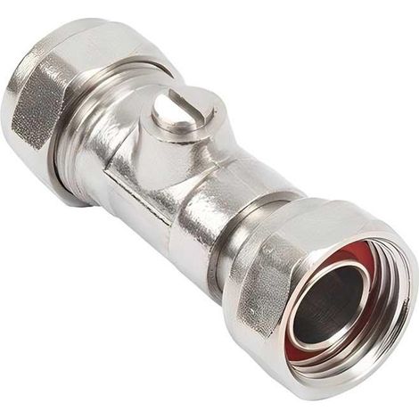 Chrome Brass Straight Service Valve 15mm x 1/2" Compression x Female Nut